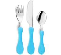 AMEFA - Tube 3 couverts pour enfants - Nuage - Acier inoxydable 18/0, Finition Miroir - Bleu