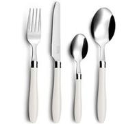 PRADEL ESSENTIEL - Ménagère 16 couverts de table pour 4 personnes - Réglisse - Acier inoxydable 18/0, Finition Standard - Crème