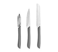 Amefa - Set de 3 couteaux de cuisine - Couteau office, éplucheur et couteau petits-légumes - Eclat - Acier inoxydable 13 C, Finition Brillante - Gris