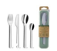 AMEFA - Set de 4 couverts pour les repas nomades - Mobil' Pocket - Acier inoxydable 18/0, Finition Standard