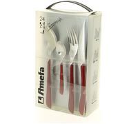 Amefa Eclat - Coffret 24 couverts pour 6 personnes - 2214RDPA10C40 Rouge