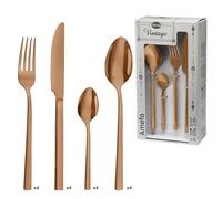 Amefa – Ménagère 16 couverts pour 4 personnes Square – Acier inoxydable 18/0, Finition PVD Cuivre