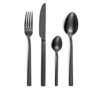 AMEFA Square Ménagère 16 couverts Acier Inox PVD Pour 4 personnes, Noir | Ménagère 16 couverts pour 4 personnes, Acier inox 18/0, Finition PVD Noir, Lavage à la main recommandé