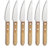 Amefa Steak Pizza Jumbo set 6 couteaux à steak 24,7 cm, manche bois | Set 6 couteaux à steak 24,7 cm, Manche bois, Lame inox 13C, Lavage à la main recommandé