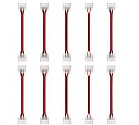 Amefil 10 pièces 5 mm 2-pin LED strip connector - Connecteur transparent pour bandes LED sans soudure, adaptation rapide aux bandes LED monochromes COB/SMD 2835 3528