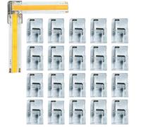 Amefil 20 pièces Connecteurs de bande LED COB 10mm à 2 broches avec bandes en forme de L pour bandes LED SMD COB 5050 à haute densité, connecteurs transparents sans soudure et sans soudure