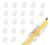 Amefil Connecteur de bande de Cob LED à 2 broches 10mm, bande de connexion rapide de bande de Cob LED simple couleur 20pcs