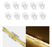 Amefil Connecteur de bande LED Cob 8mm2 broches,Entrée DC femelle avec câble de connexion facile à cliquer,Connexion rapide de la bande au fil pour bande LED COB unicolore (2p8mmBB)
