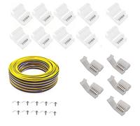 Amefil Connecteur de barre lumineuse LED Set 6pin 12mm waterproof cable fitting 6pinRGB colour light with cable extension 22AWG for 12/24v 50503528 RGBW LED light.