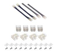 Amefil Connecteurs LED en forme de L, connecteurs d'extension à double extrémité, connecteurs de bande, terminaux d'extension pour rubans lumineux COB 10mm à 4 broches