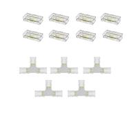 Amefil FCOB Connecteur pour bande lumineuse LED COB 2Pin 8mm, Connecteur en forme de T pour bande lumineuse LED unicolore