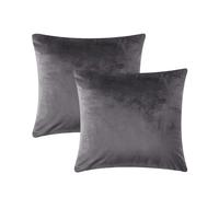 AMEHA Housses de Coussin 45x45 Lot de 2 Taie d'oreiller Carré Doux et Moderne Coussins en Velours Décoratif Canapé Super Lisse Doux Confortable Taie d'oreiller (Anthracite)