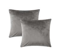 AMEHA Housses de Coussin 45x45 Lot de 2 Taie d'oreiller Carré Doux et Moderne Coussins Gris en Velours Décoratif Canapé Super Lisse Doux Confortable Taie d'oreiller