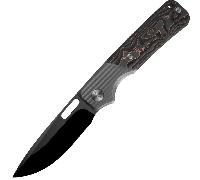 Ameight Knives Felix II-DLC Satin M390 blade,Dark Grey PVD Ti And CF handle