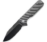 Ameight Knives Preyert II-DLC + Hand Satin M390 balde,Dark grey PVD Ti And CF
