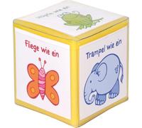 Ameisenkeks Cube de poche 8 x 8 x 8 cm - Cube transparent à personnaliser - Cube à insérer pour maternelle, école et thérapie - Cube de jeu DIY Jaune