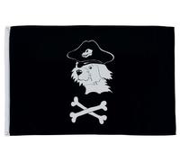 Ameisenkeks Drapeau pirate chien - 135 x 90 cm - Motif amusant de chien pirate avec os - Drapeau résistant aux intempéries pour cabane dans les arbres, jardin, bateau ou chambre d'enfant