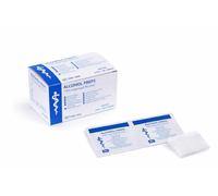 Ameisenkeks Lot de 100 tampons alcoolisés - 70 % d'alcool isopropylique - 2 couches emballées individuellement - Désinfection de la peau avant les injections et mesure de la glycémie - Non pelucheux