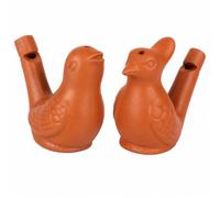 Ameisenkeks® Lot de 2 sifflets à eau pour oiseaux en argile - Sifflet avec remplissage d'eau - Instrument de musique traditionnel et petit cadeau - 6 à 6,5 cm