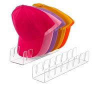 AMEITECH Lot de 2 organiseurs de chapeaux pour casquettes de baseball, support en acrylique pour 14 casquettes de baseball, support transparent pour casquettes, présentoir et rangement pour placard