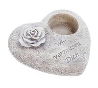 amelex 67 Cœur pour cimetière, déco en polyrésine, découpe pour Une Bougie cimetière de Ø 7 cm, Peut Aussi être utilisé pour des plantations, sans Bougie