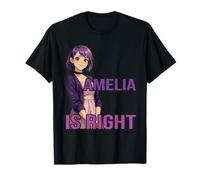Amelia Anime Style Violet Goth Girl Esthétique Nom Design T-Shirt