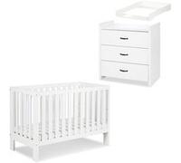 AMELIA II Ensemble bébé commode à langer et lit évolutif 120x60 Blanc avec tiroir Blanc G