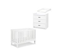 AMELIA II Ensemble bébé commode à langer et lit évolutif 120x60 Blanc sans tiroir