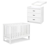 AMELIA II Ensemble bébé commode à langer et lit évolutif 120x60 Blanc Sans tiroir