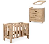 AMELIA II Ensemble bébé commode à langer et lit évolutif 120x60 Chêne Sans tiroir
