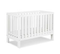 AMELIA II Lit bébé évolutif avec barrière de sécurité Blanc avec tiroir | Sommier à lattes réglable sur 3 hauteurs, 2 barreaux amovibles et côté transformable pour suivre la croissance de l'enfant.