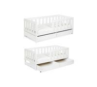 AMELIA Lit enfant 160x80 Blanc avec double tiroir