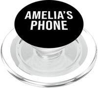 Amelia Téléphone Noir Blanc Nom Amelia PopSockets PopGrip pour MagSafe