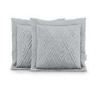 AmeliaHome 2 taies d'oreiller Double Face ultrasonique matelassé 45 x 45 cm Ophelia Gris