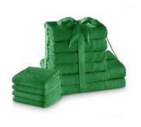 AmeliaHome Amari Ensemble de Serviettes Vert 4 Serviettes d'invité 30 x 50 cm 4 Serviettes 50 x 100 cm et 2 Serviettes de Bain 70 x 140 cm 100% Coton Qualité absorbante