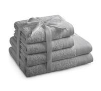 AmeliaHome Amari Serviette de Bain 100% Coton 450 g/m² Absorbant, Coton, Acier, 2 * 70x140 + 2 * 50x100