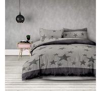 AmeliaHome Basic Collection Stardust Parure de lit en Microfibre avec Fermeture Éclair Gris Anthracite, Microfibres Microfibre, Stardust, 220x240 + 2 * 63x63