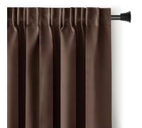 AmeliaHome Blackout Rideau 140 x 245 cm Chocolat 1 pièce Rideau occultant à Galon fronceur Opaque Décoration de fenêtre Rideau décoratif Blackout