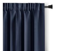 AmeliaHome Blackout Rideau occultant 140 x 245 cm Indigo 1 pièce à Galon fronceur Rideau occultant décoratif pour fenêtre