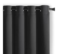AmeliaHome Blackout Rideau occultant 140 x 270 cm Noir 1 pièce