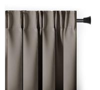 AmeliaHome Blackout Rideau occultant avec Galon fronceur 140 x 270 cm Beige 1 pièce Rideau décoratif Opaque Décoration de fenêtre Rideau décoratif Blackout