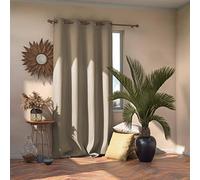 AmeliaHome Blackout Rideau Opaque, Polyester, Beige, à œillets 140 x 270 cm