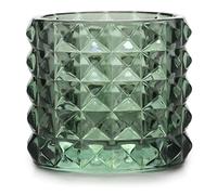 AmeliaHome Bougeoir en Verre Vert Bouteille 7 x 6,5 cm