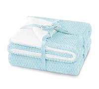 AmeliaHome Couverture Douillette 170 x 210 cm - Aspect Peau d'agneau Sherpa - Bleu Clair