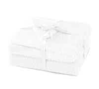 AmeliaHome Couverture Douillette 220 x 240 cm - Douce surpiqûre - Aspect Peau d'agneau - Blanc