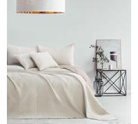 AmeliaHome Couvre-lit Beige Cappucino 170 x 210 cm - Couvre-lit matelassé ultrasonique - Polyester Softa