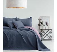 AmeliaHome Couvre-lit matelassé ultrasonique en Polyester Softa Anthracite Lilas 170 x 210 cm