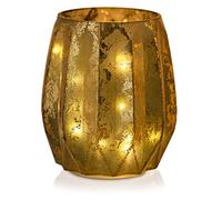AmeliaHome Éclairage d'ambiance LED en verre Cordoba Vert bouteille