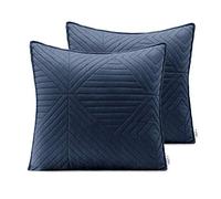 AmeliaHome Lot de 2 taies d'oreiller 45 x 45 cm Anthracite Jaune Miel matelassé Polyester Softa