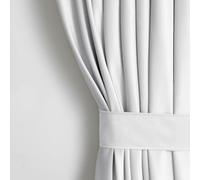 AmeliaHome Lot de 270 x 140 cm (H x l) avec embrasses de 54 x 10 cm - Aspect Velours - Blanc - 1 pièce - Rideau Semi-occultant - Décoration de fenêtre - Rideau décoratif